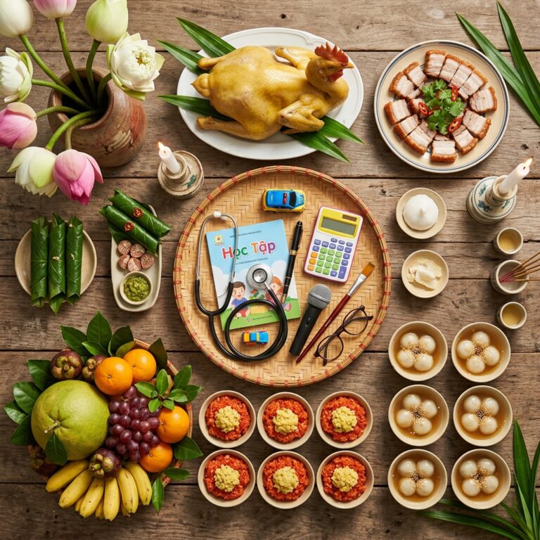 Mâm Cúng Thôi Nôi Bé Trai – Mâm Đầy