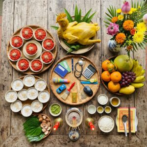 Mâm Cúng Thôi Nôi Bé Trai – Mâm Đủ